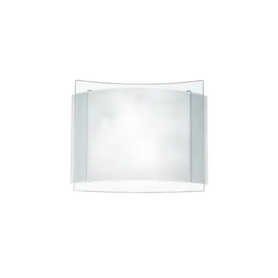 Plafoniera con doppio vetro curvato bianco, 2 luci E27, 35x28cm