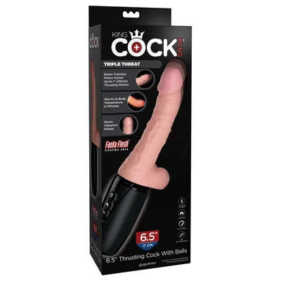 Dildo Automatico Pipedream King Cock Plus 17 cm Thrusting Vibrante Riscaldante