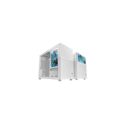 CASE MARS Gaming MCLCDW Design compatto Micro-ATX Schermo LCD IPS da 8" Connettività USB-C e USB 3.0