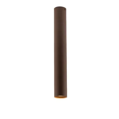 Plafoniera a sospensione cilindrica in metallo bronzo, lampadina GU10, 5.5x40cm