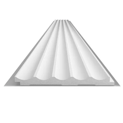 Pannello doga centrale geometrico 3D in duropolimero bianco 2800X148X13mm (minimo 5 pz)
