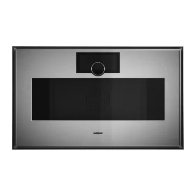 Gaggenau Forno compatto combinato a microonde con cerniere a destra da incasso GM480120 finitura inox e vetro fumè da 76 cm - RICHIEDERE PREVENTIVO