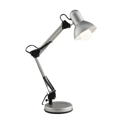 Lampada da lettura argento con braccio orientabile in metallo, 1 luce E27, 42x60cm