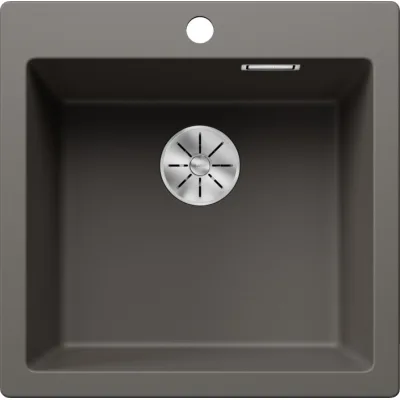 Blanco Lavello una vasca PLEON 5 1527318 finitura grigio vulcano da 51.5x51 cm - Sopratop