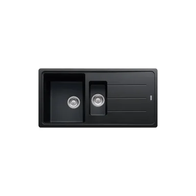 Franke: Lavello una vasca con vaschetta e gocciolatoio Boston BFG 651 114.0276.134 finitura fragranite nero da 97x50 cm