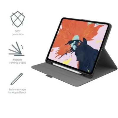 Custodia TekView con porta Apple pencil per iPad 10.9" & Pro 11'' (2021/2020/2018) Grigio/Nero CY3492TEKVI