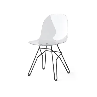 Connubia Sedia Academy CB2171 con struttura in metallo e seduta in policarbonato - IN PROMOZIONE FINO ALL' 11/07