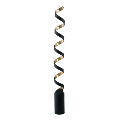 Piantana LED nera a spirale in alluminio, 30W, Luce naturale, 14.5x152cm