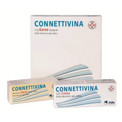 Connettivina Garze Impregnate 2mg Acido ialuronico 10x10 cm 10 Garze