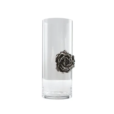 Adriani & Rossi Vaso Illusion rose con rosa in ceramica
