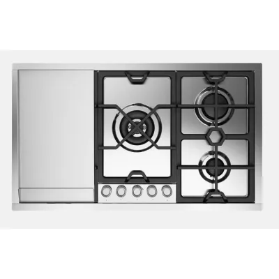 Ilve Piano cottura gas filotop Panoramagic HCPMT95FD in acciaio inox da 90 cm - Con fry top - IN PROMOZIONE FINO AL 6/07