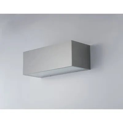 Applique da esterno rettangolare in alluminio nichel, LED 35W, CCT, 30x10.8x12cm