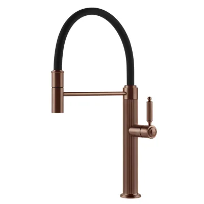 Gessi Miscelatore semi pro monocomando con doccetta estraibile Venti20 60634 708 finitura Copper Brushed - IN PROMOZIONE FINO AL 6/07