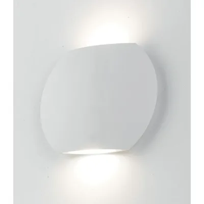 Applique da esterno minimal in alluminio goffrato bianco, 2 LED 3W, 16x12.8cm