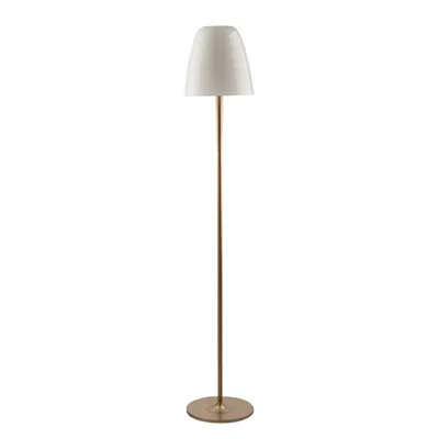 Piantana bianca e oro in vetro soffiato, 3 lampadine E14, 35x159.5cm