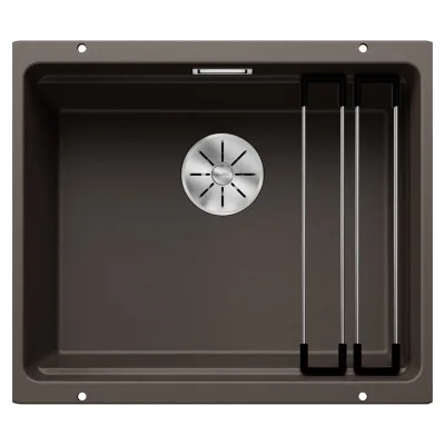 Blanco Lavello a una vasca ETAGON 500-U Total Black 2522234 finitura tartufo da 53x46 cm - Sottotop