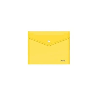 Busta Dohe con chiusura a scatto Folio Plus Size orizzontale Polipropilene cristallo trasparente 150 micron Colore GIALLO 91480