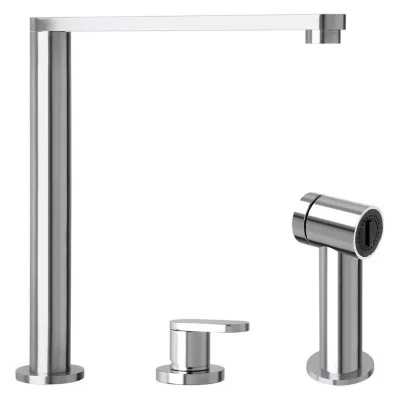 Barazza Miscelatore con comando remoto e doccino estraibile B_FREE KIT 1RUBMBFRK finitura inox satinato - IN PROMOZIONE FINO AL 6/07
