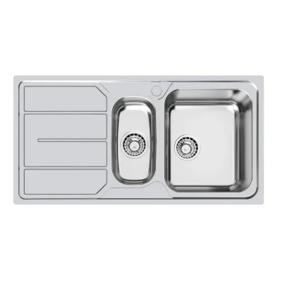 Foster Lavello una vasca con vaschetta e gocciolatoio a sinistra 1197 161 finitura acciaio inox da 97x50 cm