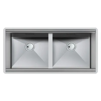 Foster Lavello due vasche 1016 850 finitura acciaio inox da 101.6x50 cm - IN PROMOZIONE FINO AL 30/06