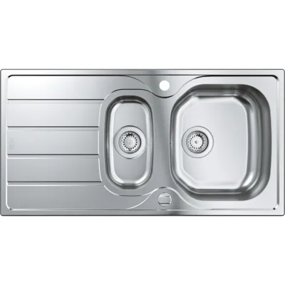 Grohe Lavello una vasca con vaschetta e gocciolatoio reversibile 31564SD1 finitura acciaio inox da 97x50 cm