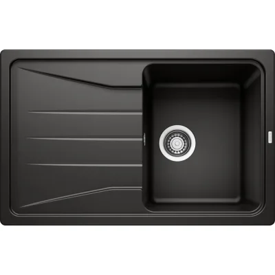 Blanco Lavello una vasca con gocciolatoio SONA 45 S 1525970 finitura nero da 78x50 cm - Sopratop