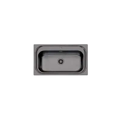 Foster Lavello una vasca 1180 156 finitura acciaio PVD gun metal da 86.5x50.5 cm