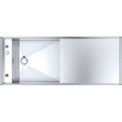 Barazza Lavello una vasca con gocciolatoio LAVELLI MIZU 1LMZ135 finitura inox satinato da 130x52 cm