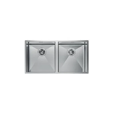Foster Lavello due vasche 1221 850 finitura acciaio inox da 84x44 cm