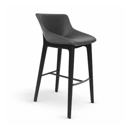 Bonaldo Sgabello Artika Wood Too H 77 con gambe in legno e seduta a scelta