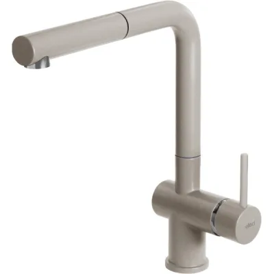 PRONTA CONSEGNA - Elleci Miscelatore monocomando con canna girevole e doccetta estraibile STREAM PLUS MKKSTP95 finitura K95 champagne