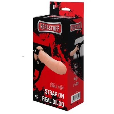 Strap on morbido 21 x 6,3 cm con venature stimolanti silicone TPR strapon Realstuff