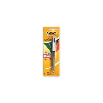 Penna a sfera retrattile Bic 4 colori Shine Punta media 1,0mm Inchiostro a base di olio 4 colori 902126