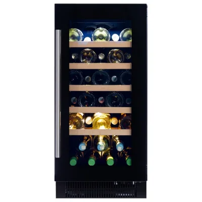 Dunavox Cantina vino a incasso o a libera installazione FLOW-32 DAUF-32.83B finitura full glass nero da 38 cm