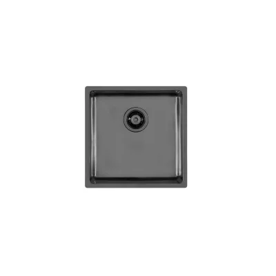 Foster Lavello una vasca 2156 056 finitura acciaio PVD gun metal da 44x44 cm - IN PROMOZIONE FINO AL 30/06