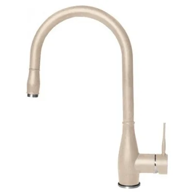 Elleci Miscelatore monocomando con canna girevole e doccetta estraibile NEVA MGKNEV51 finitura G51 avena