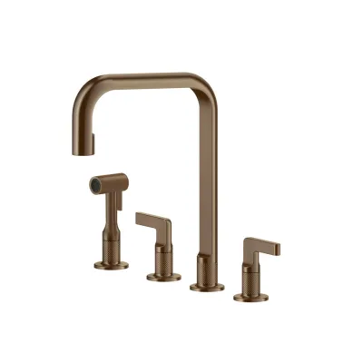 Gessi Miscelatore a 4 fori Inciso Collection 58703 708 finitura Copper Brushed - IN PROMOZIONE FINO AL 6/07
