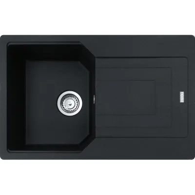 PRONTA CONSEGNA - Franke: Lavello una vasca con gocciolatoio Urban Incasso UBG 611-78 114.0686.749 finitura fragranite nero da 78x50 cm