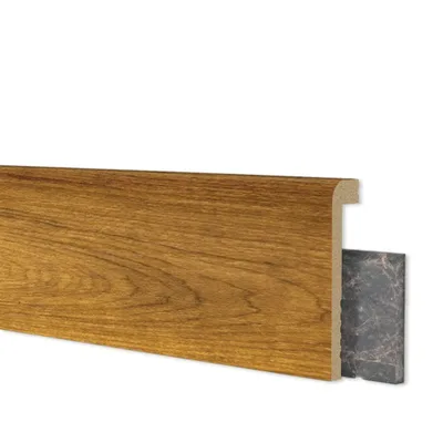 Battiscopa coprimarmo duropolimero effetto legno rovere caldo 2000x100x25mm