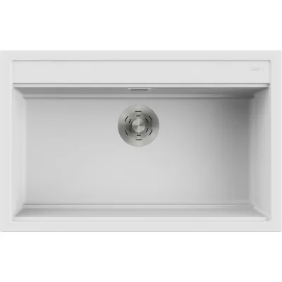 Elleci Lavello una vasca BEST 130 LKB13096 finitura composito K96 bianco da 79x51 cm