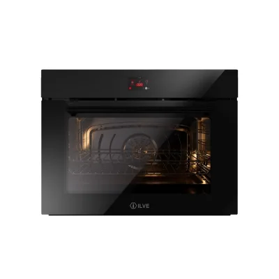 Ilve Forno elettrico da incasso Professional Plus OV80GT31 in vetro temperato nero da 80 cm