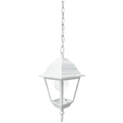 Lampadario per esterni bianco in alluminio, 1 luce E27,  14.6x97cm