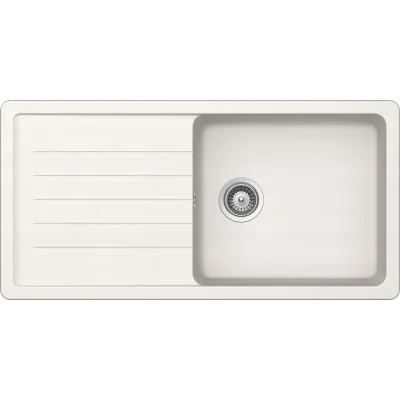 Schock Lavello una vasca con gocciolatoio TOLEDO D100 L TOLD100LA99 finitura bianco puro da 100x50 cm
