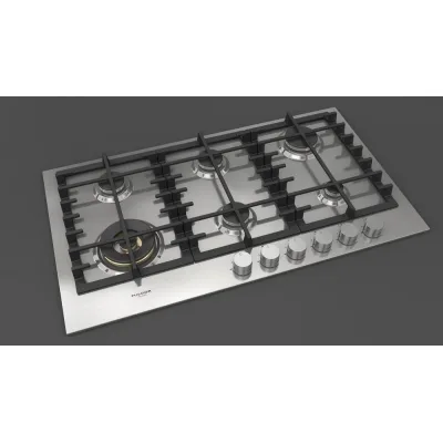 Fulgor Piano cottura a gas FPH 906 G WK X finitura acciaio inox da 90 cm
