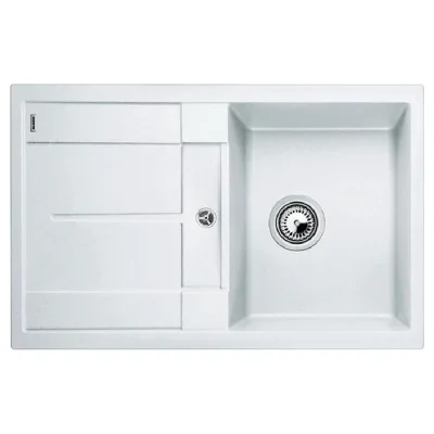 Blanco Lavello una vasca con gocciolatoio METRA 45 S 1513187 finitura bianco da 78x50 cm - Sopratop