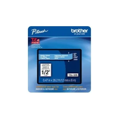 NASTRO ETICHETTE ORIGINALE LAMINATO BROTHER TZe535 Larghezza 12 mm x 8 metri