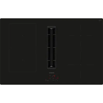 Siemens Piano cottura a induzione con cappa integrata ED811BS16E in vetroceramica nero da 80 cm