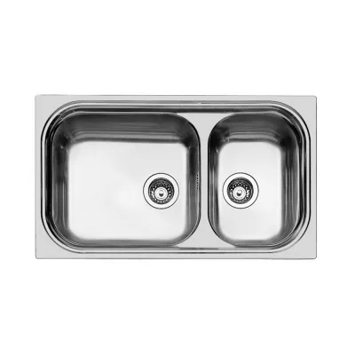 Foster Lavello due vasche 1562 002 finitura acciaio inox da 86x50 cm - Vasca grande a sinistra - IN PROMOZIONE FINO AL 30/06