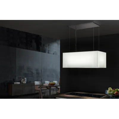 Airone Cappa a isola Turandot finitura vetro bianco full led da 60 cm