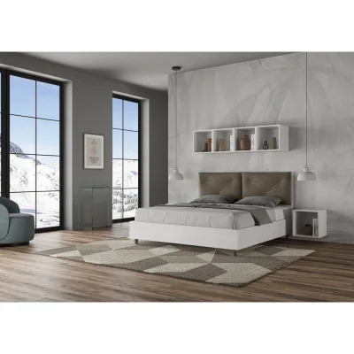 Ityhome Letto matrimoniale Egos Appia in nobilitato e similpelle da 160 cm